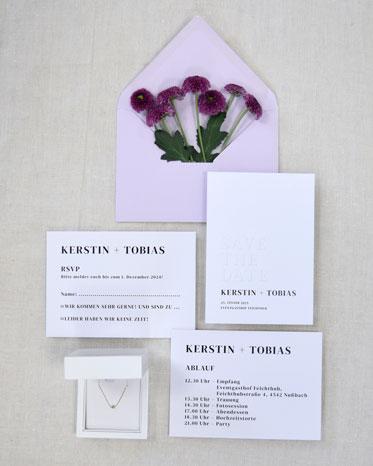 Flatlay mit Prägung